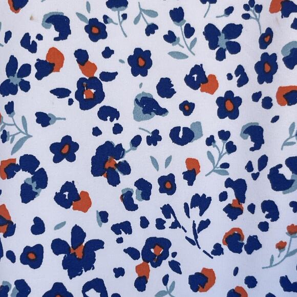 Birdie Bound Shirt Mens Large White Blue Red Floral Print Golf Performance Polo - Picture 3 of 8